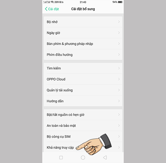 V&agrave;o khả năng truy cập
